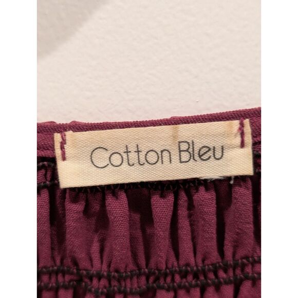 đź‘—Cotton Bleu Smocked Cottagecore Midi Dress | Curvy Fit 1X | Made in USA - Picture 4 of 7